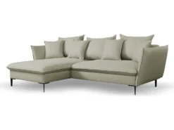 Canapé D'angle Convertible En Tissu Vert Clair LAZARE De PASCAL MORABITO - Angle Gauche -Canapé Soldes Boutique canape 487427