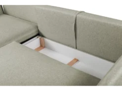 Canapé D'angle Convertible En Tissu Vert Clair LAZARE De PASCAL MORABITO - Angle Gauche -Canapé Soldes Boutique canape 487429