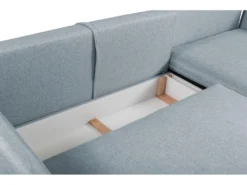 Canapé D'angle Convertible En Tissu Gris Bleuté LAZARE De PASCAL MORABITO - Angle Droit -Canapé Soldes Boutique canape 487433