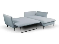 Canapé D'angle Convertible En Tissu Gris Bleuté LAZARE De PASCAL MORABITO - Angle Droit -Canapé Soldes Boutique canape 487435