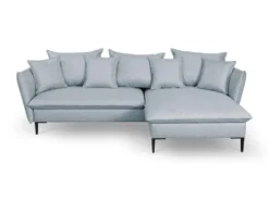 Canapé D'angle Convertible En Tissu Gris Bleuté LAZARE De PASCAL MORABITO - Angle Droit -Canapé Soldes Boutique canape 487439