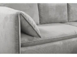 Canapé D'angle Convertible En Velours Côtelé Gris Clair TEODORA De PASCAL MORABITO - Angle Droit -Canapé Soldes Boutique canape 487925