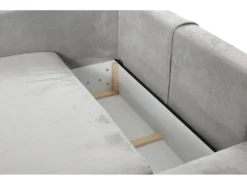 Canapé D'angle Convertible En Velours Côtelé Gris Clair TEODORA De PASCAL MORABITO - Angle Droit -Canapé Soldes Boutique canape 487927