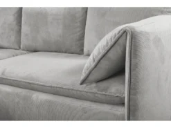 Canapé D'angle Convertible En Velours Côtelé Gris Clair TEODORA De PASCAL MORABITO - Angle Gauche -Canapé Soldes Boutique canape 487939