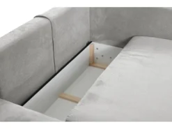 Canapé D'angle Convertible En Velours Côtelé Gris Clair TEODORA De PASCAL MORABITO - Angle Gauche -Canapé Soldes Boutique canape 487941