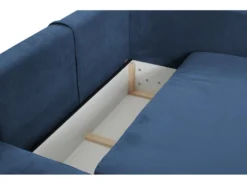 Canapé D'angle Convertible En Velours Côtelé Bleu Marine TEODORA De PASCAL MORABITO - Angle Gauche -Canapé Soldes Boutique canape 487965