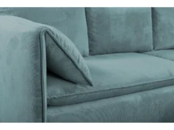 Canapé D'angle Convertible En Velours Côtelé Bleu TEODORA De PASCAL MORABITO - Angle Droit -Canapé Soldes Boutique canape 487975