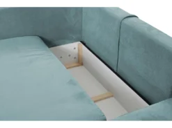 Canapé D'angle Convertible En Velours Côtelé Bleu TEODORA De PASCAL MORABITO - Angle Droit -Canapé Soldes Boutique canape 487977