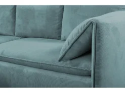 Canapé D'angle Convertible En Velours Côtelé Bleu TEODORA De PASCAL MORABITO - Angle Gauche -Canapé Soldes Boutique canape 487989