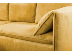 Canapé D'angle Convertible En Velours Côtelé Jaune Moutarde TEODORA De PASCAL MORABITO - Angle Gauche -Canapé Soldes Boutique canape 488007