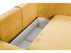 Canapé D'angle Convertible En Velours Côtelé Jaune Moutarde TEODORA De PASCAL MORABITO - Angle Gauche -Canapé Soldes Boutique canape 488009