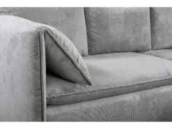 Canapé D'angle Convertible En Velours Côtelé Gris TEODORA De PASCAL MORABITO - Angle Droit -Canapé Soldes Boutique canape 488025