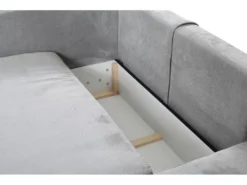 Canapé D'angle Convertible En Velours Côtelé Gris TEODORA De PASCAL MORABITO - Angle Droit -Canapé Soldes Boutique canape 488027