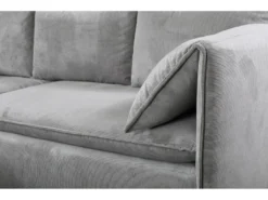 Canapé D'angle Convertible En Velours Côtelé Gris TEODORA De PASCAL MORABITO - Angle Gauche -Canapé Soldes Boutique canape 488037