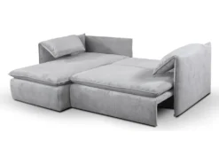 Canapé D'angle Convertible En Velours Côtelé Gris TEODORA De PASCAL MORABITO - Angle Gauche -Canapé Soldes Boutique canape 488041