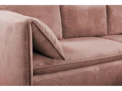 Canapé D'angle Convertible En Velours Côtelé Rose TEODORA De PASCAL MORABITO - Angle Droit -Canapé Soldes Boutique canape 488047