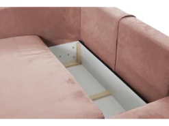 Canapé D'angle Convertible En Velours Côtelé Rose TEODORA De PASCAL MORABITO - Angle Droit -Canapé Soldes Boutique canape 488049