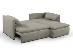 Canapé D'angle Convertible En Velours Côtelé Taupe TEODORA De PASCAL MORABITO - Angle Droit -Canapé Soldes Boutique canape 488067