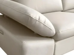 Canapé D'angle Relax électrique En Cuir GLADSTONE - Taupe - Angle Droit -Canapé Soldes Boutique canape 488301