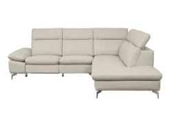 Canapé D'angle Relax électrique En Cuir GLADSTONE - Taupe - Angle Droit -Canapé Soldes Boutique canape 488303