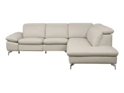 Canapé D'angle Relax électrique En Cuir GLADSTONE - Taupe - Angle Droit -Canapé Soldes Boutique canape 488305