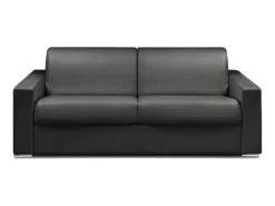 Canapé 4 Places Convertible Express En Simili CALITO - Noir- Couchage 160 Cm - Matelas 14 Cm