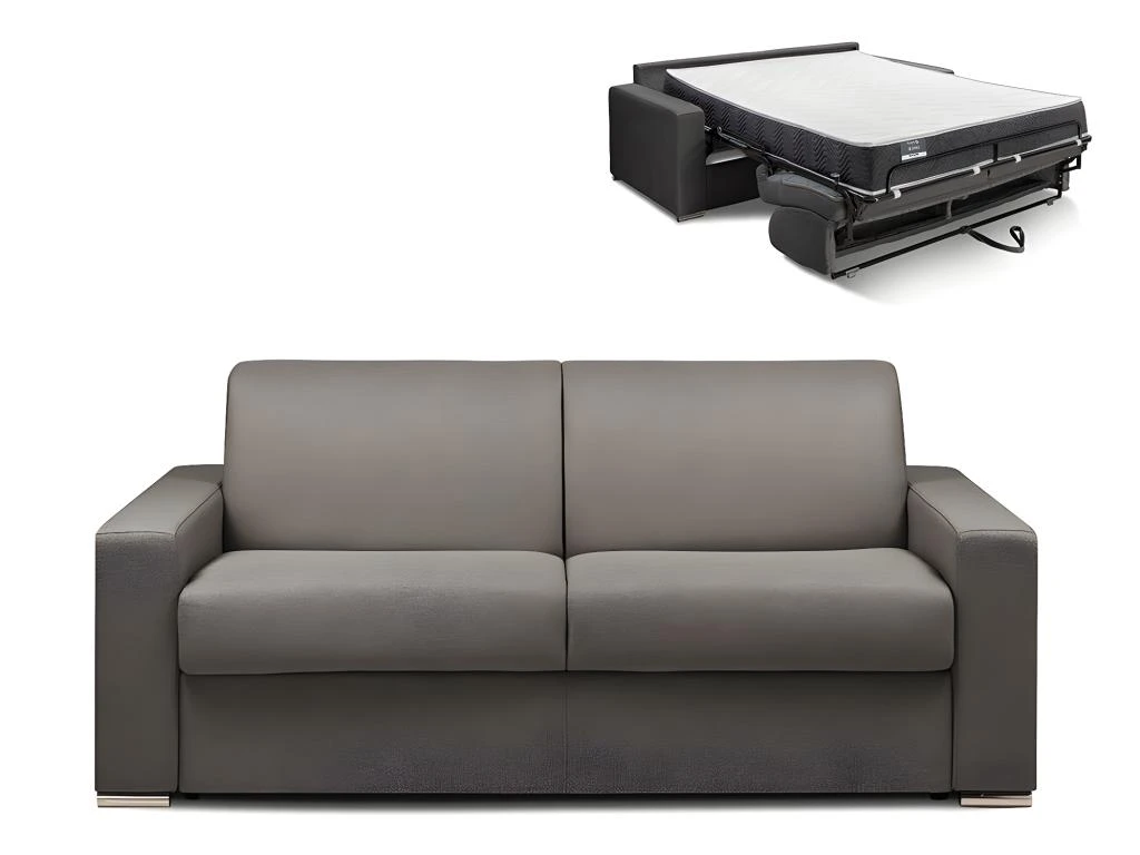 Canapé 3 Places Convertible Express En Tissu CALITO - Anthracite - Couchage 140 Cm - Matelas 22 Cm Avec Mémoire De Forme DUNLOPILLO 1 Canapé 3 Places Convertible Express En Tissu CALITO - Anthracite - Couchage 140 Cm - Matelas 22 Cm Avec Mémoire De Forme DUNLOPILLO