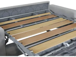 Canapé 2 Places Convertible Express En Tissu CALITO - Marron - Couchage Lattes Larges 120 Cm - Matelas 16 Cm Avec Mousse à Mémoire De Forme DUNLOPILLO -Canapé Soldes Boutique canape 490005