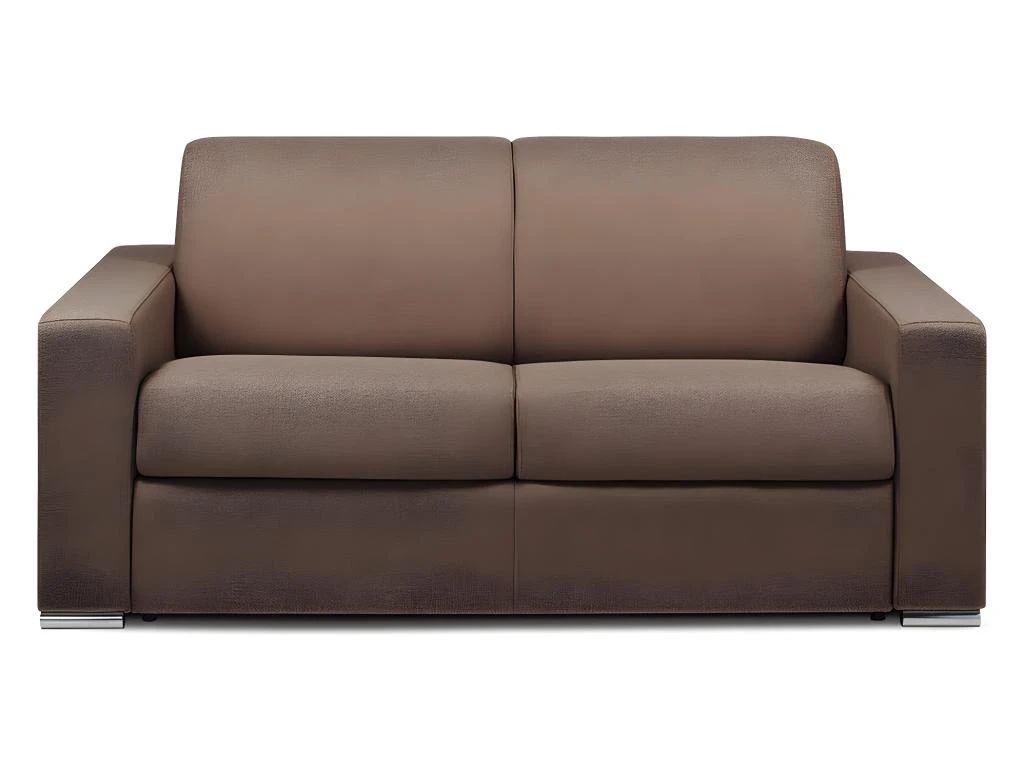Canapé 2 Places Convertible Express En Tissu CALITO - Marron - Couchage Lattes Larges 120 Cm - Matelas 22 Cm Avec Mémoire De Forme DUNLOPILLO 3 Canapé 2 Places Convertible Express En Tissu CALITO - Marron - Couchage Lattes Larges 120 Cm - Matelas 22 Cm Avec Mémoire De Forme DUNLOPILLO – Image 3