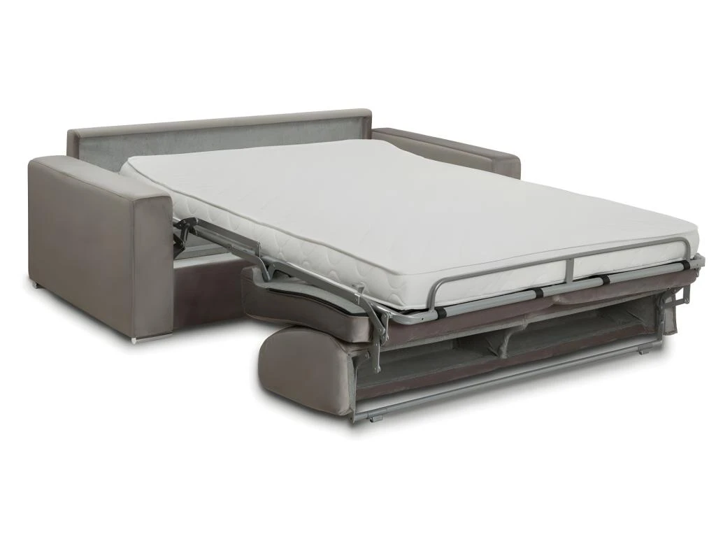 Canapé 4 Places Convertible Express En Velours CALITO - Anthracite - Couchage 160 Cm - Matelas 14 Cm 2 Canapé 4 Places Convertible Express En Velours CALITO - Anthracite - Couchage 160 Cm - Matelas 14 Cm – Image 2