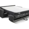 Canapé 4 Places Convertible Express En Velours CALITO -Anthracite - Couchage 160 Cm - Matelas 22 Cm Avec Mémoire De Forme DUNLOPILLO