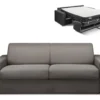 Canapé 4 Places Convertible Express En Tissu CALITO - Anthracite - Couchage 160 Cm - Matelas 22 Cm Avec Mémoire De Forme DUNLOPILLO