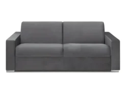 Canapé 4 Places Convertible Express En Velours CALITO -Anthracite - Couchage Lattes Larges 160 Cm - Matelas 16 Cm Avec Mousse à Mémoire De Forme DUNLOPILLO -Canapé Soldes Boutique canape 491123