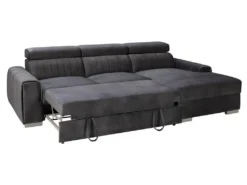 Canapé D'angle Droit Convertible En Tissu Gris Anthracite LARICA De PASCAL MORABITO -Canapé Soldes Boutique canape 492769