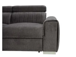 Canapé D'angle Gauche Convertible En Tissu Gris Anthracite LARICA De PASCAL MORABITO -Canapé Soldes Boutique canape 492803