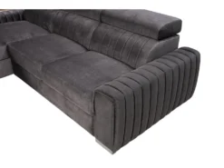 Canapé D'angle Gauche Convertible En Tissu Gris Anthracite LARICA De PASCAL MORABITO -Canapé Soldes Boutique canape 492805