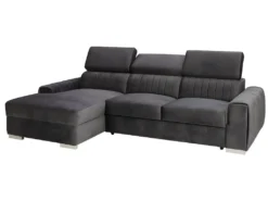 Canapé D'angle Gauche Convertible En Tissu Gris Anthracite LARICA De PASCAL MORABITO -Canapé Soldes Boutique canape 492813