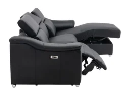 Canapé D'angle Relax électrique En Cuir Supérieur Noir PEDRERA - Angle Droit -Canapé Soldes Boutique canape 493357