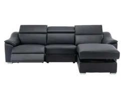 Canapé D'angle Relax électrique En Cuir Supérieur Noir PEDRERA - Angle Droit -Canapé Soldes Boutique canape 493363