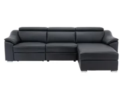 Canapé D'angle Relax électrique En Cuir Supérieur Noir PEDRERA - Angle Droit -Canapé Soldes Boutique canape 493365