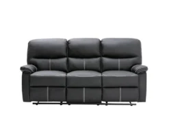 Canapés 3 Places Relax En Simili Noir CANBY -Canapé Soldes Boutique canape 495025