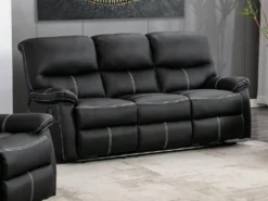 Canapés 3 Places Relax En Simili Noir CANBY