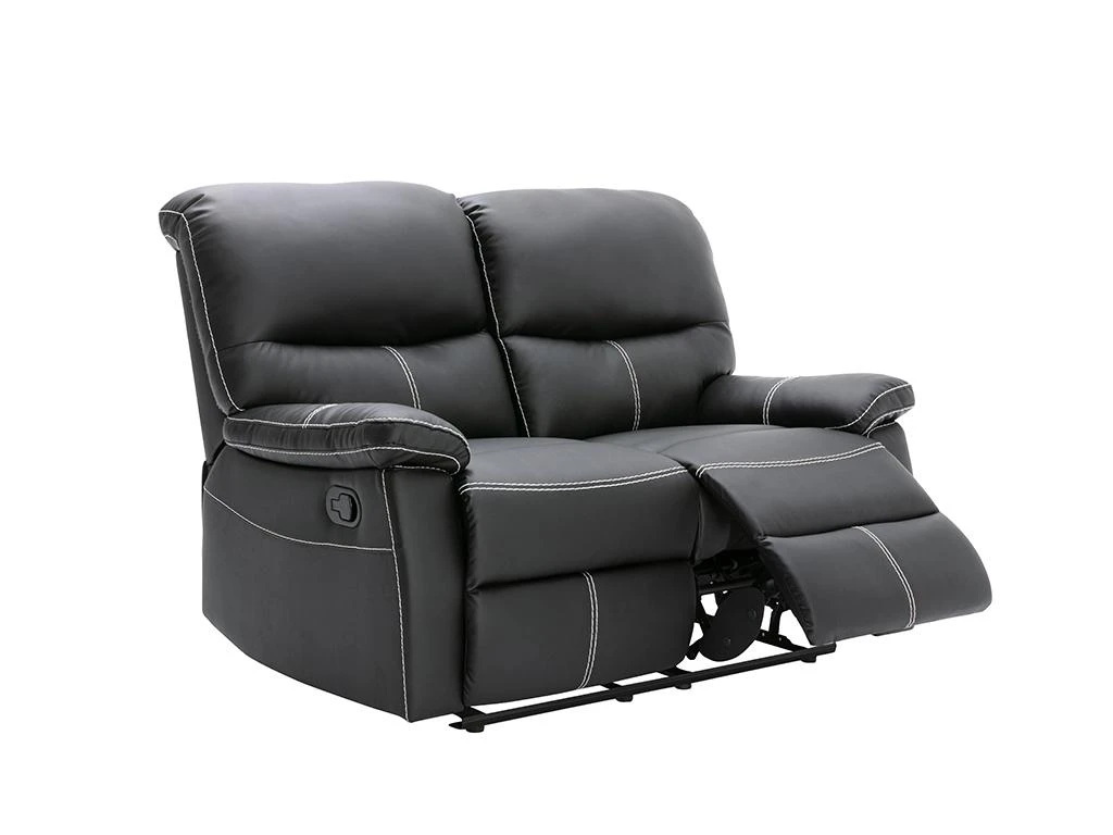 Canapé 2 Places Relax En Simili Noir CANBY 4 Canapé 2 Places Relax En Simili Noir CANBY – Image 4