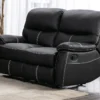 Canapé 2 Places Relax En Simili Noir CANBY