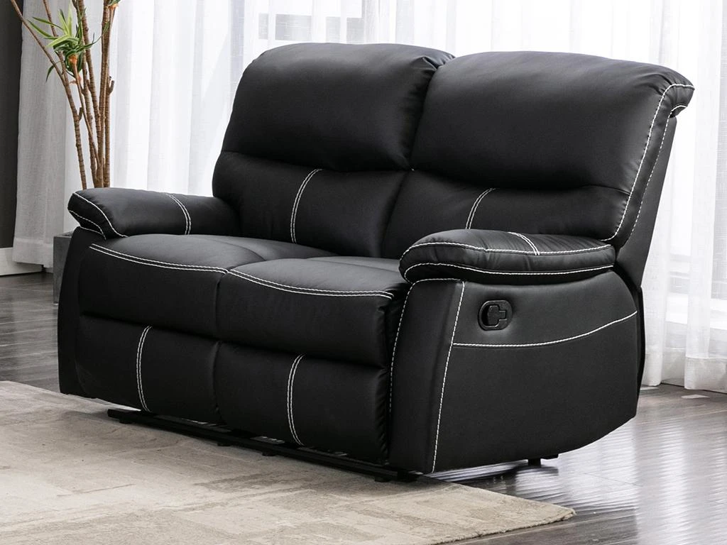 Canapé 2 Places Relax En Simili Noir CANBY 1 Canapé 2 Places Relax En Simili Noir CANBY