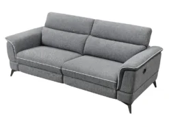 Canapé 3 Places Relax électrique En Tissu Gris MACARI -Canapé Soldes Boutique canape 496097