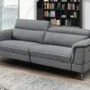 Canapé 3 Places Relax électrique En Tissu Gris MACARI