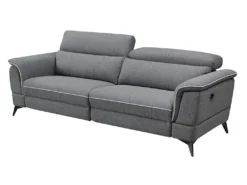 Canapé 3 Places Relax électrique En Tissu Gris MACARI -Canapé Soldes Boutique canape 496107