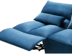 Canapé D'angle Relax électrique Modulable En Velours Bleu Canard JUDIE -Canapé Soldes Boutique canape 496607