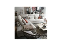 Grand Canapé D'angle Gauche En Velours Côtelé Crème MONDOVI -Canapé Soldes Boutique canape 4966781